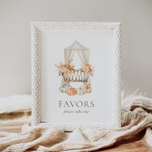 Affiche Signe Boho Fall Floral Baby shower Faveurs