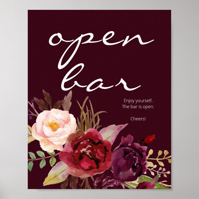 Affiche SIGNE BURMANDE MARsalA Floral Open Bar (Devant)