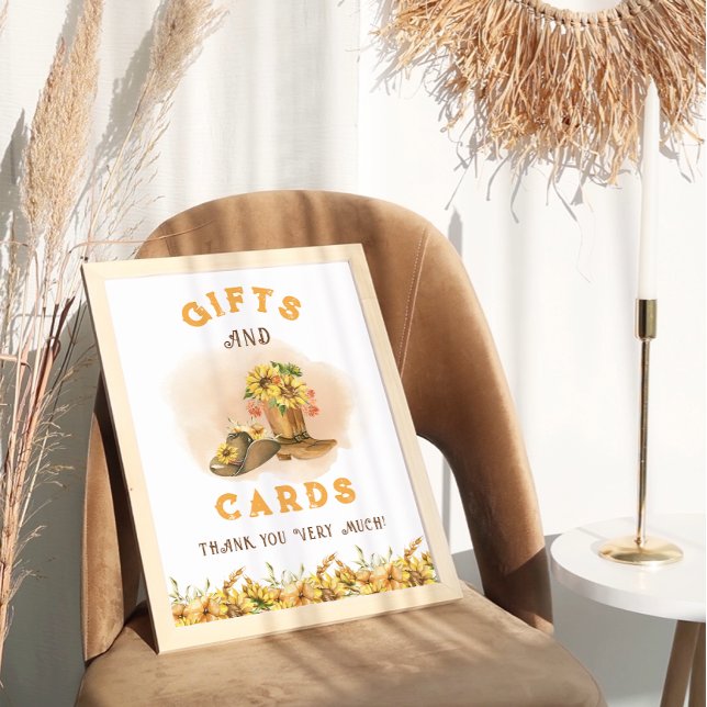 Affiche SIGNE-cadeau de Baby shower de rodéo rustique occi (Créateur téléchargé)