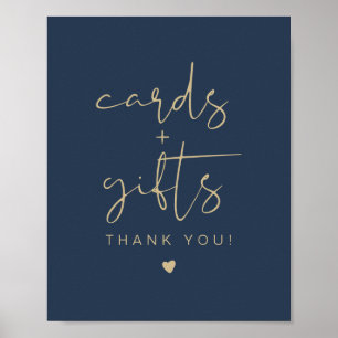 Affiche SIGNE CAITLIN Elegant Marine et Gold Cartes & Cade