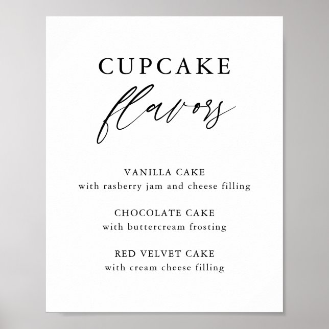 Affiche SIGNE Calligraphie rustique Mariage Cupcake Flaver (Devant)