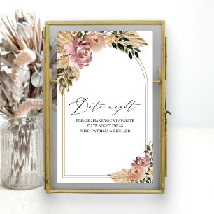 Affiche Signe Chic Boho Fête des mariées Date Night Jar