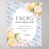 Signe Chinoiserie Lemon Tea Floral Toile Faveurs