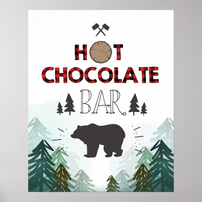 Affiche SIGNE CHOCOLE CHAUD À CHOCOLE CHAUD DE LA forêt DE (Devant)