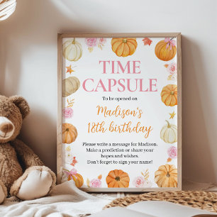 Affiche Signe Citrouille Automne Fille Anniversaire Fête H