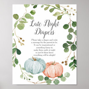 Affiche Signe Citrouille de verdure Sexe Révéler Diapeurs