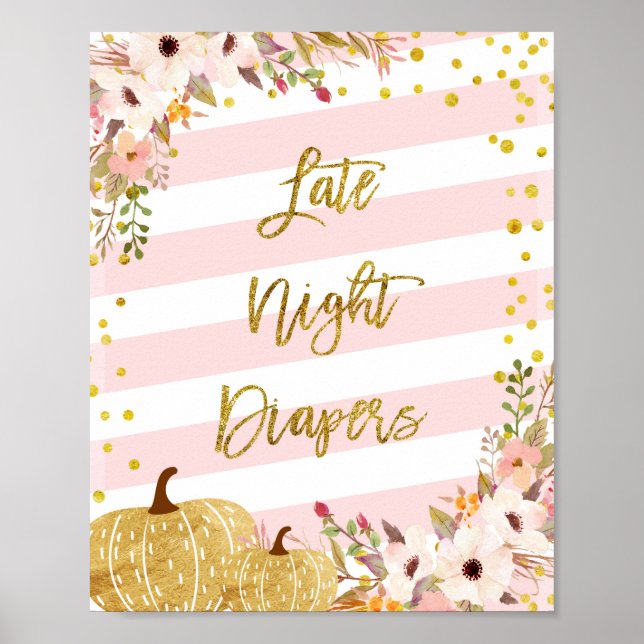 Affiche Signe citrouille Late Night Diapers. (Devant)