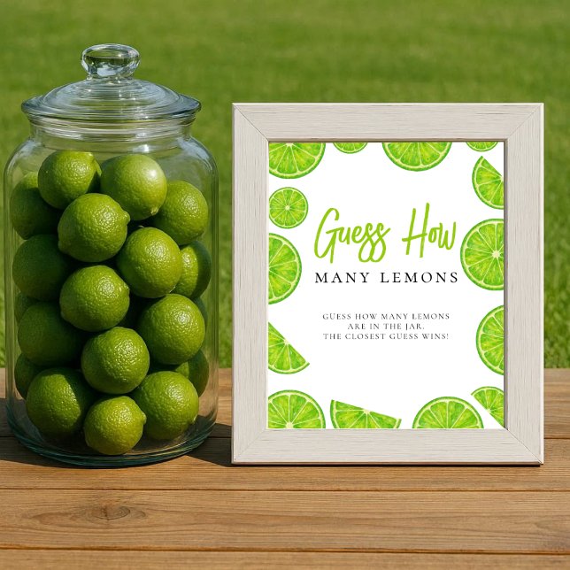 Affiche Signe Combien de Citrons Fête de Fiançailles Main  (Créateur téléchargé)