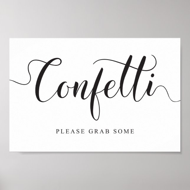 Affiche Signe Confetti pour Mariage. S'il vous plaît, pren (Devant)