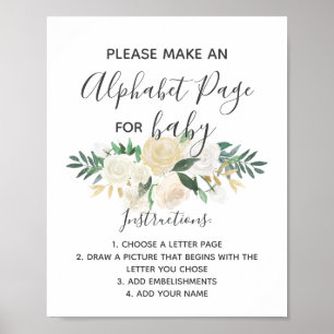 Affiche Signe d'activité de la page Alphabet Fleurs baby s
