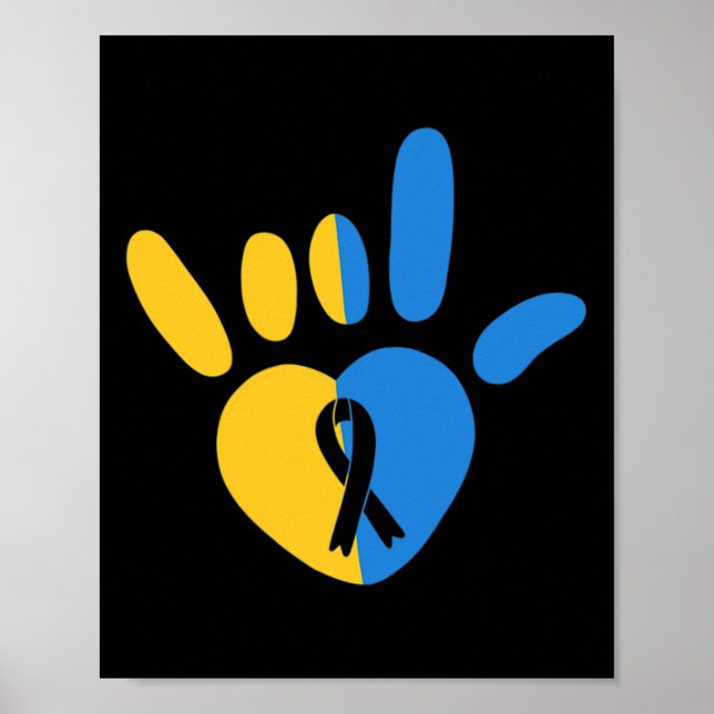 Affiche Signe d'amour ASL Conscience du syndrome de bas ni (Devant)