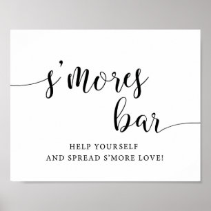 Affiche Signe d'amour du Mariage rustique S'mores Bar