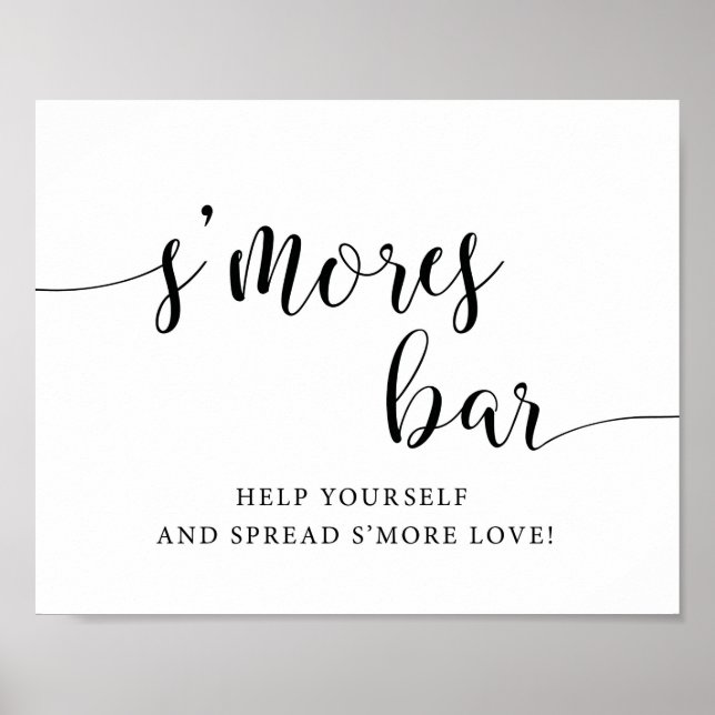 Affiche Signe d'amour du Mariage rustique S'mores Bar (Devant)