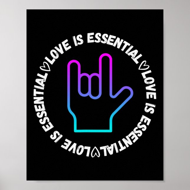 Affiche Signe d'amour en langue des signes Sensibilisation (Devant)