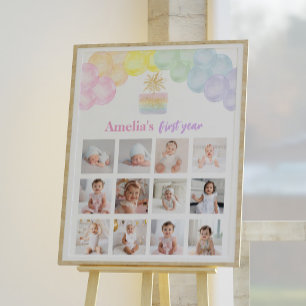 Affiche Signe d'anniversaire de la photo de l'arc-en-ciel