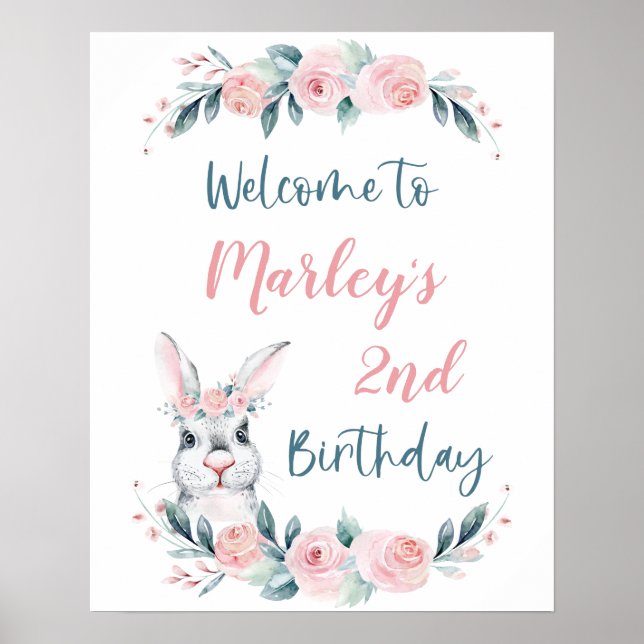 Affiche Signe d'anniversaire "Some Bunny", tout âge accept (Devant)
