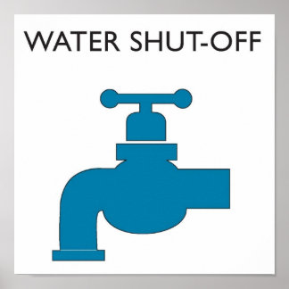Affiche Signe d'arrêt de l'eau
