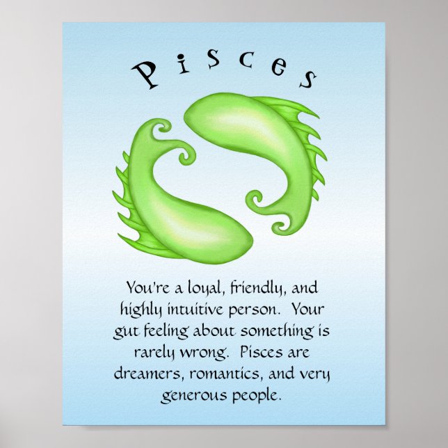 Affiche SIGNE D'Astrologie Poissons Zodiac Pisces (Devant)
