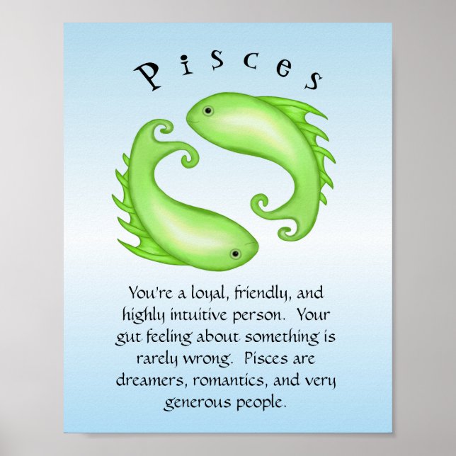 Affiche SIGNE D'Astrologie Poissons Zodiac Pisces (Devant)