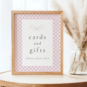 Affiche SIGNE DE Baby shower À Bow Plaid Moderne Simple