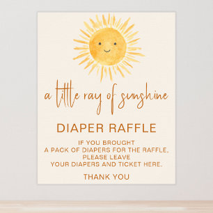 Affiche Signe de Baby shower à thème solaire à feuilleton