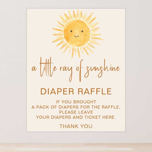 Affiche Signe de Baby shower à thème solaire à feuilleton (Créateur téléchargé)