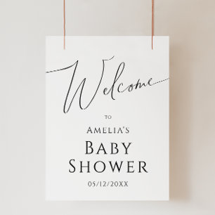 Affiche SIGNE DE Baby shower D'ACCUEIL TOUT SIMPLE
