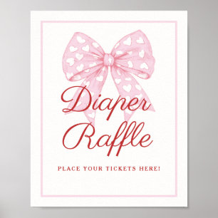 Affiche Signe de Baby shower de la couche inférieure rose