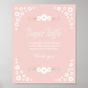 Affiche Signe de Baby shower de la marguerite rose Boho