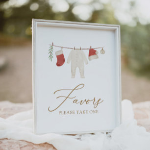 Affiche Signe de Baby shower de Noël d'hiver