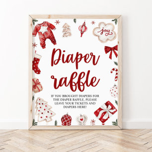 Affiche Signe de Baby shower de Noël hivernal Refus de cou