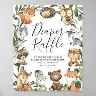 Affiche SIGNE DE Baby shower Déchets de bois Animaux