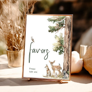 Affiche SIGNE DE Baby shower DES FEMMES DES FORÊTS