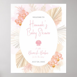 Affiche SIGNE DE Baby shower Fille Boho Côtier