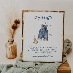 Affiche Signe de Baby shower Jean bleu 8x10