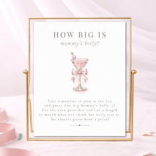 Affiche Signe de Baby Shower Martini Quelle est la taille