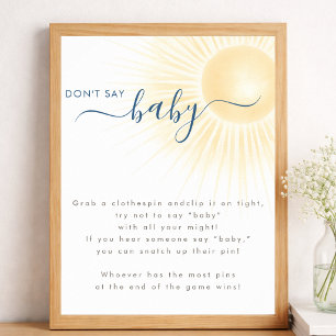 Affiche Signe de Baby Shower Neutre Sunshine sans le mot b