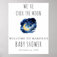Signe de Baby Shower "Over the Moon"