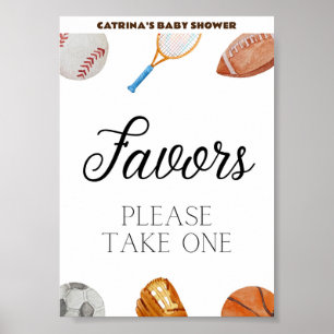 Affiche SIGNE DE Baby shower Sportif Allstar 5x7