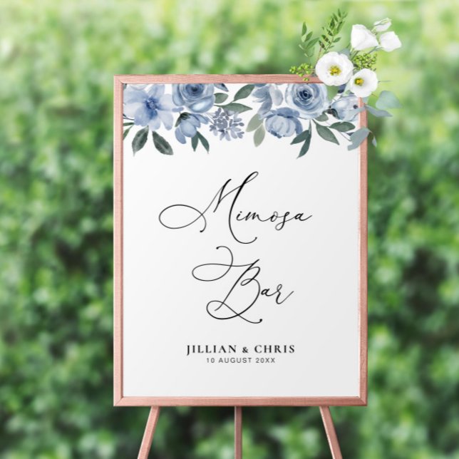 Affiche signe de barre mimosa bleu poussiéreux (Créateur téléchargé)