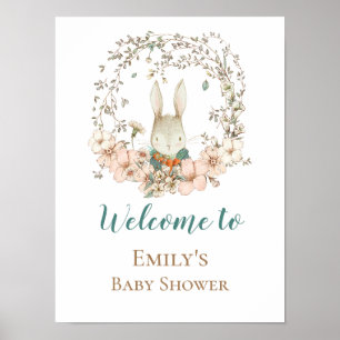 Affiche Signe de bienvenue à la baby shower avec écriture