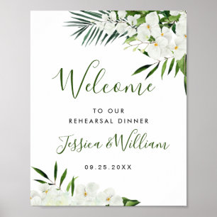 Affiche Signe de bienvenue au dîner de répétition d'orchid