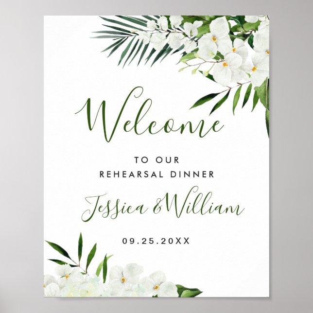 Affiche Signe de bienvenue au dîner de répétition d'orchid (Devant)
