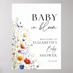 Affiche Signe de bienvenue Baby In Bloom Fleurs sauvages p