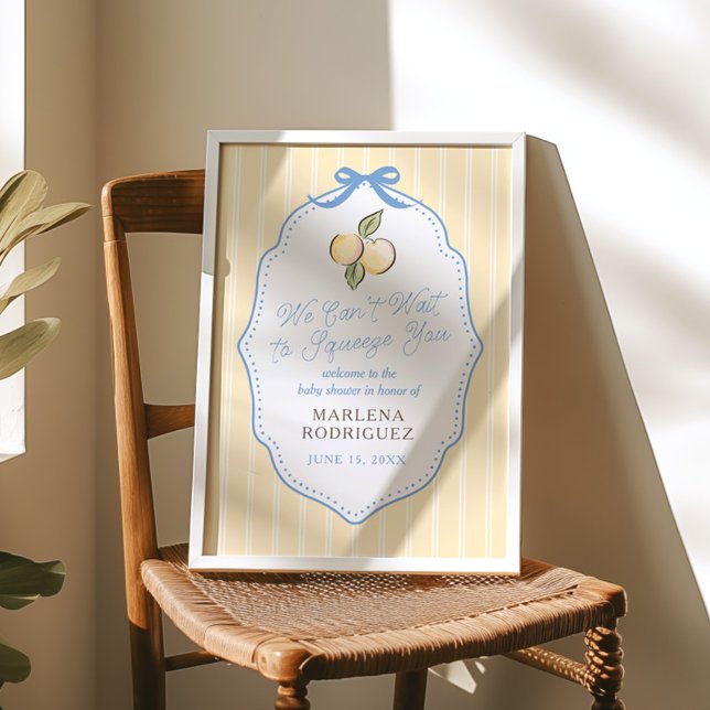 Affiche Signe de bienvenue Citron en attendant avec impati (Créateur téléchargé)