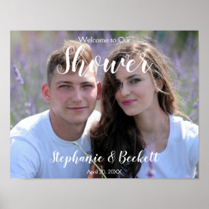 Affiche Signe de Bienvenue dans Notre Douche Photo