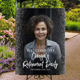 Affiche Signe de bienvenue de la fête de retraite avec pho