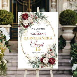 Affiche Signe de bienvenue Mis Quince Bohème Bourgogne Flo
