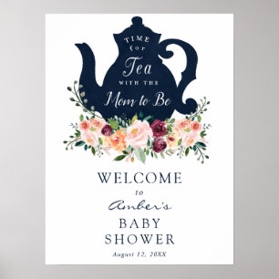 Affiche Signe de bienvenue pour Baby Shower à l'heure du t