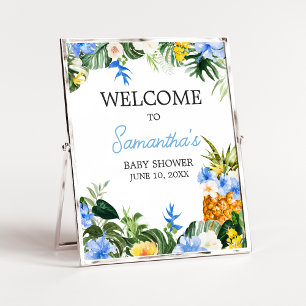 Affiche Signe de bienvenue pour Baby Shower Aloha Ananas